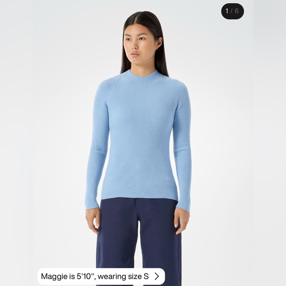 NWT Arc'teryx wool CONIC WOOL MIDLAYER WOMEN'S color waterfront medium